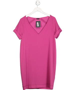 Joseph Pink Fuchsia Short Sleeve V Neck Crepe Stretch Dress UK 12