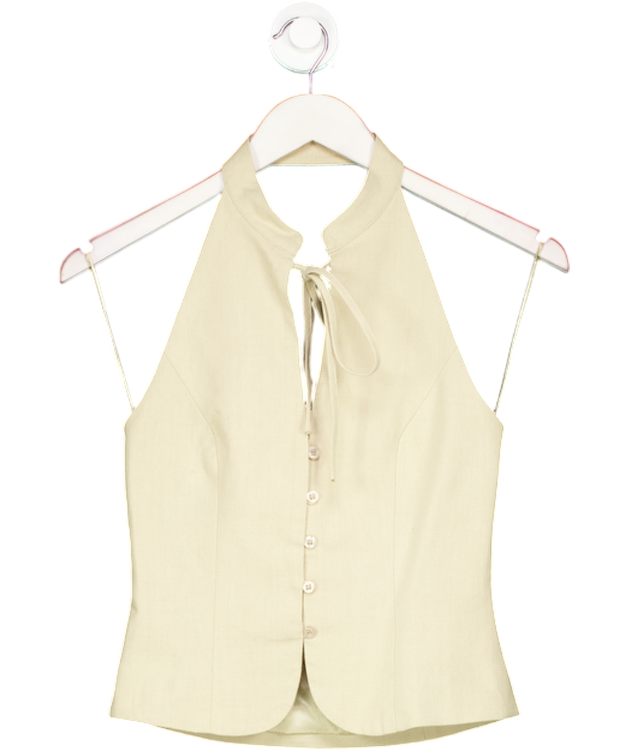 Lioness Beige Structured Halter Neck Top UK XS