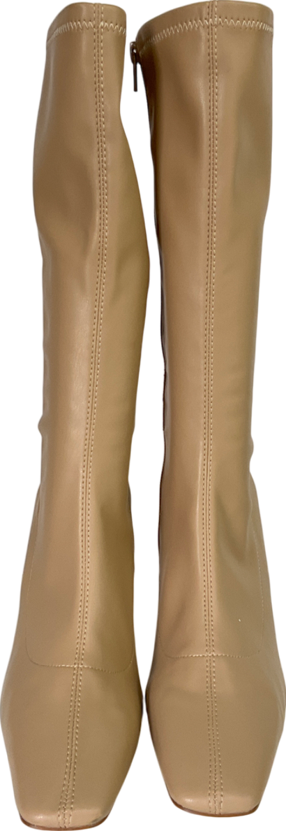 NA-KD Beige Slim Long Toe Boots UK 7 EU 40 👠