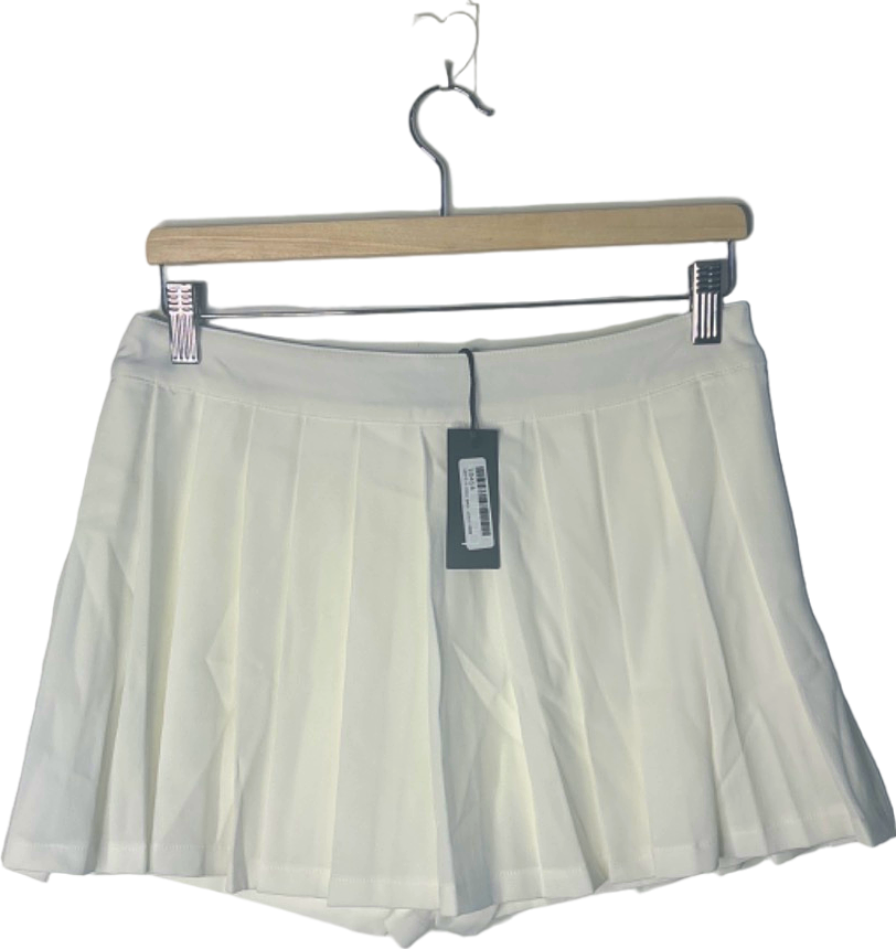 Boohoo White Tennis Pleated Skort UK 10