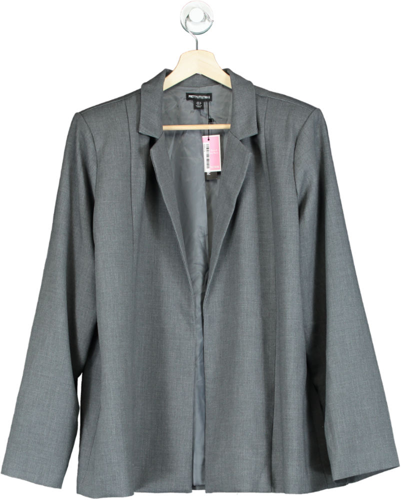 PrettyLittleThing Grey Blazer Coat UK 12