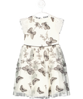 Monsoon Cream Savannah Monochrome Butterfly Dress 4 Years
