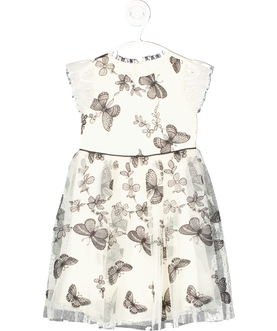 Monsoon Cream Savannah Monochrome Butterfly Dress 4 Years