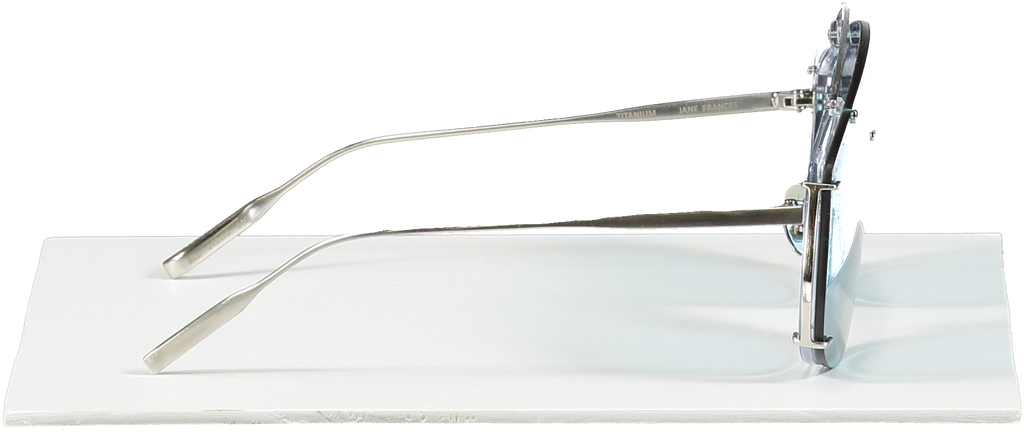 Amavii Metallic Ltd. Edition Jane Frances - Brushed Silver /blue Titanium Sunglasses