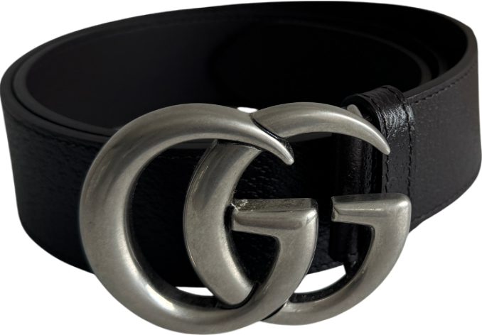 GUCCI Dark Brown Leather GG Marmont Wide Belt Sz 90cm/36" W30