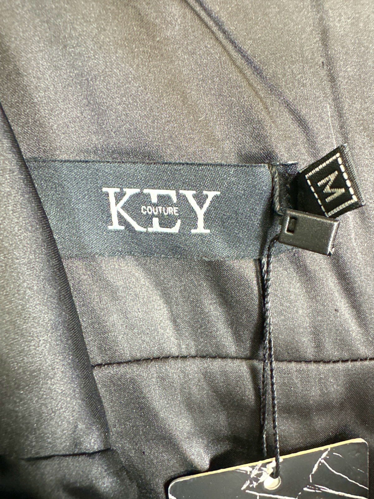 KEY COUTURE Black MIRA Maxi Dress with Chain UK M