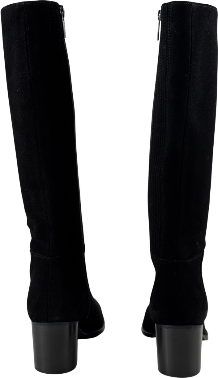 DUO BOOTS Knee High Boots In Black Suede - Narrow Calf UK 6 EU 39 👠