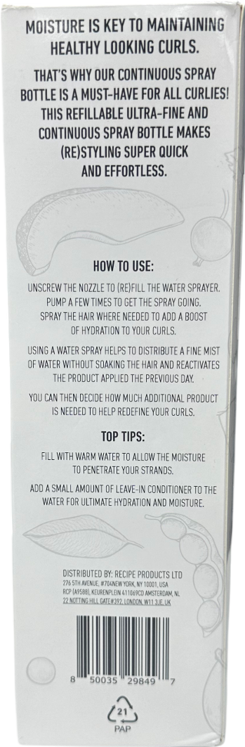 Curlsmith White Continuous Spray Bottle No Size