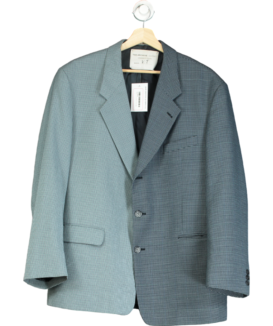 The Archive Blue Tweed Double-breasted Oversized Blazer No Size