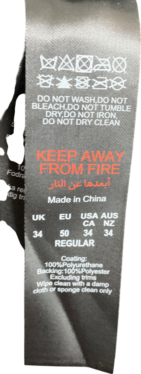 boohooMan Black Slim Fit Pu Trouser W34