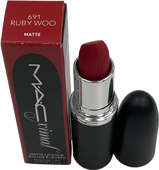 MAC Powder Kiss Lipstick 691 Ruby Woo 3.5g