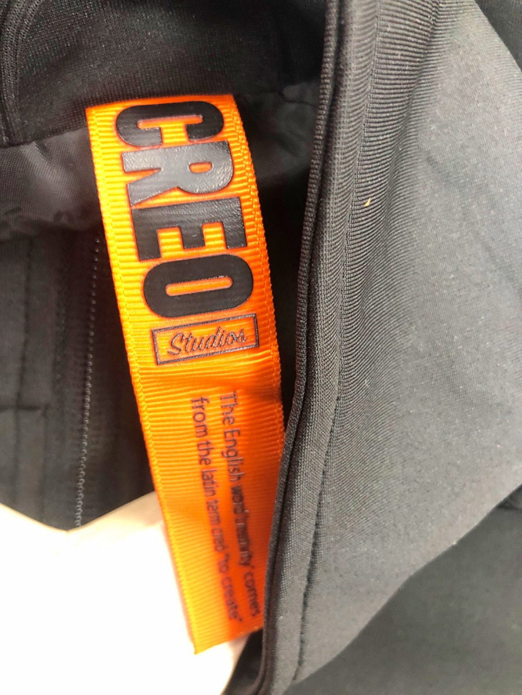 Creo Studios Black Zip-Up Jacket with White Stripes Size L