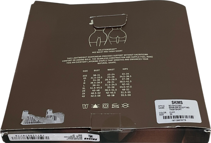 SKIMS Beige Seamless Sculpt Mid Waist Mid Thigh Short - Clay UK XXXL