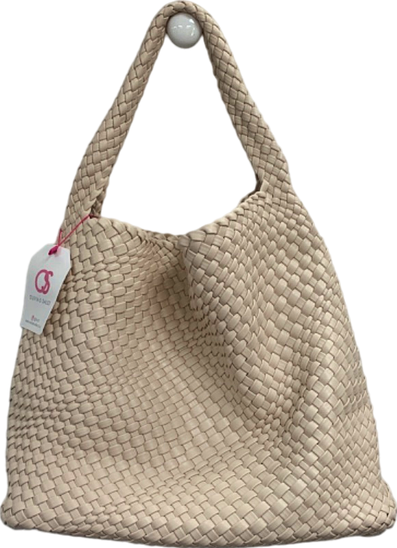 Olivia Sales Beige Woven Handbag
