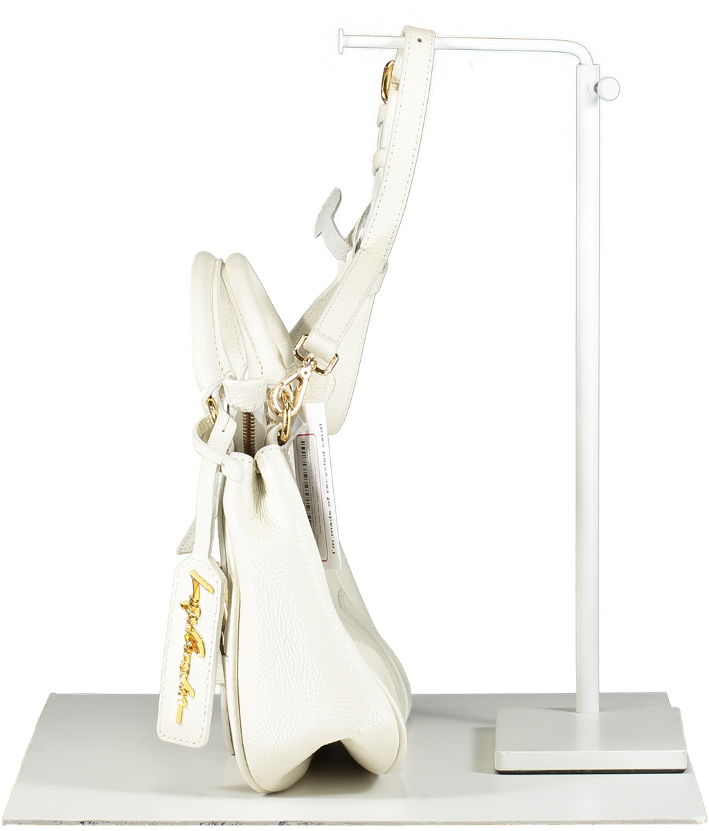 LUIZA BARCELOS Off White Leather Baguette Bag