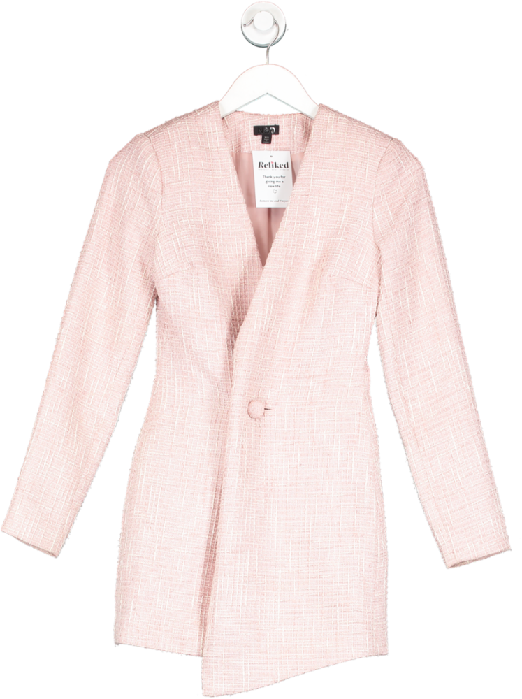 NBD Pink Tweed Blazer Dress UK XXS