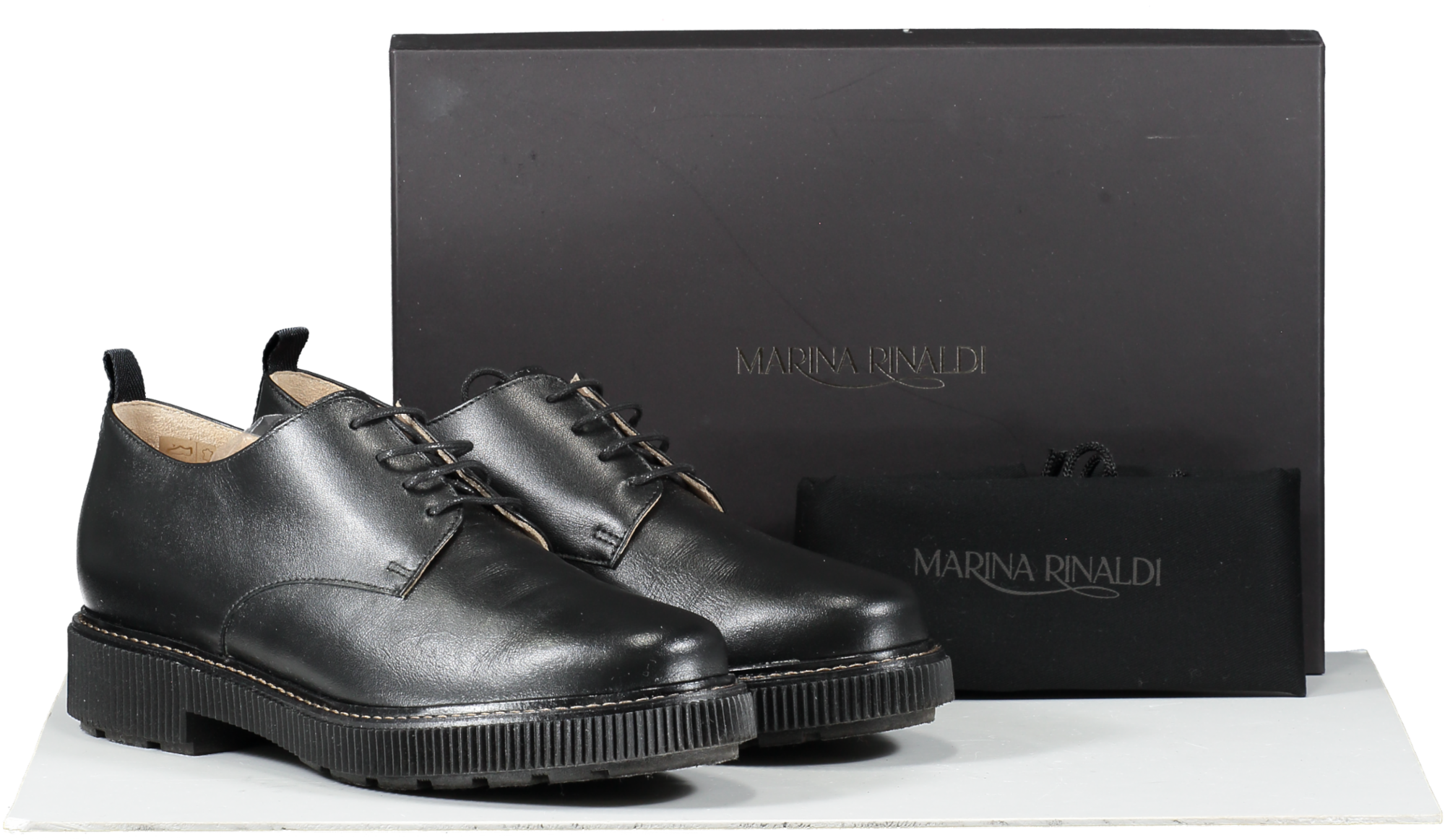Marina Rinaldi Black Lace Up Shoes UK 6 EU 39 👠