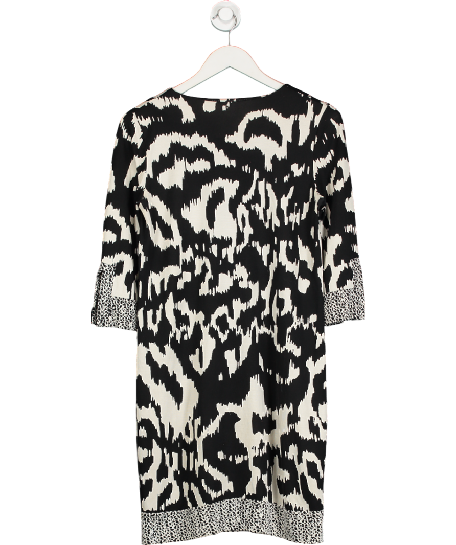 Diane von Furstenberg Black Rose Silk Jersey Tunic Dress UK 8