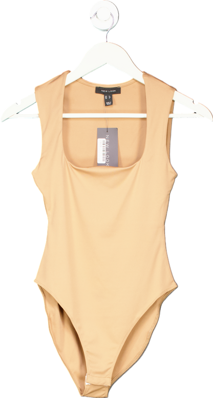 New Look Beige Slinky Square Bodysuit UK 6