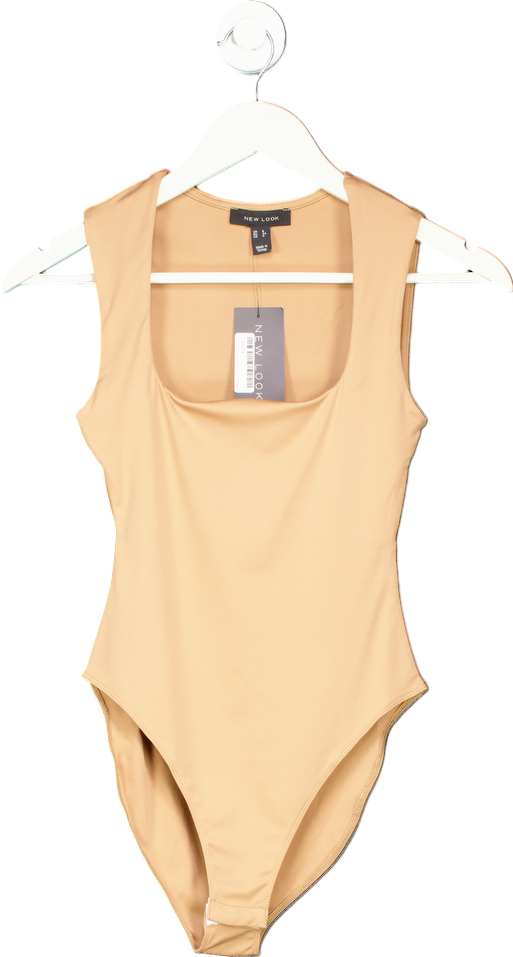 New Look Beige Slinky Square Bodysuit UK 6