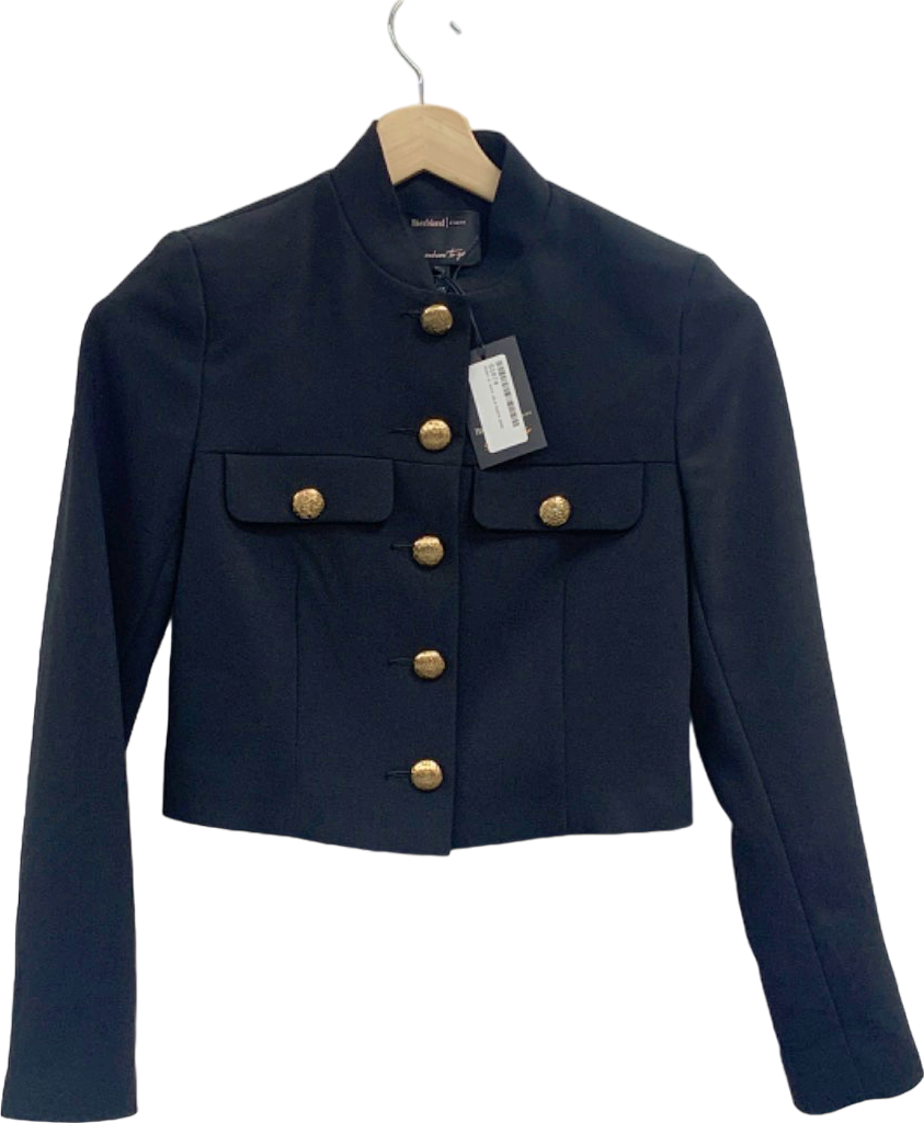 River Island Black Somewhere To Go Military Style Jacket UK 6