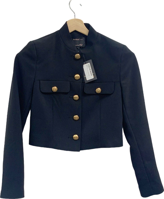 River Island Black Somewhere To Go Military Style Jacket UK 6