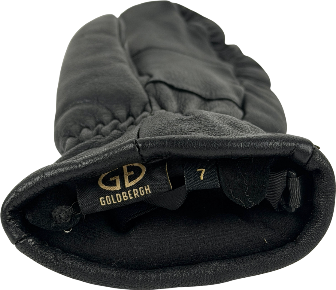 Goldbergh Black Hilja Leather Ski Mittens SIZE 7