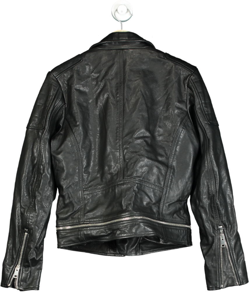 Diesel Black Leather Biker Jacket UK M