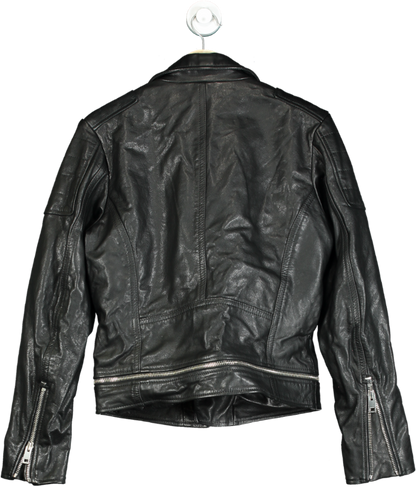 Diesel Black Leather Biker Jacket UK M