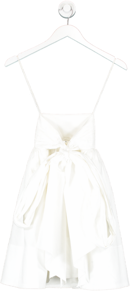 Aje White Cantina Mini Bow Back Dress In Ivory UK 6