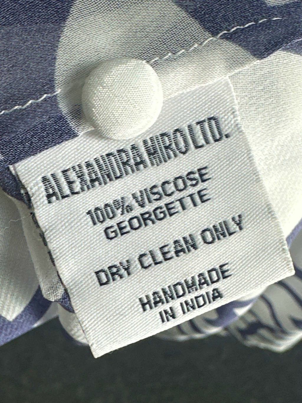 Alexandra Miro Navy GRETA GOWN - TILE PRINT UK M