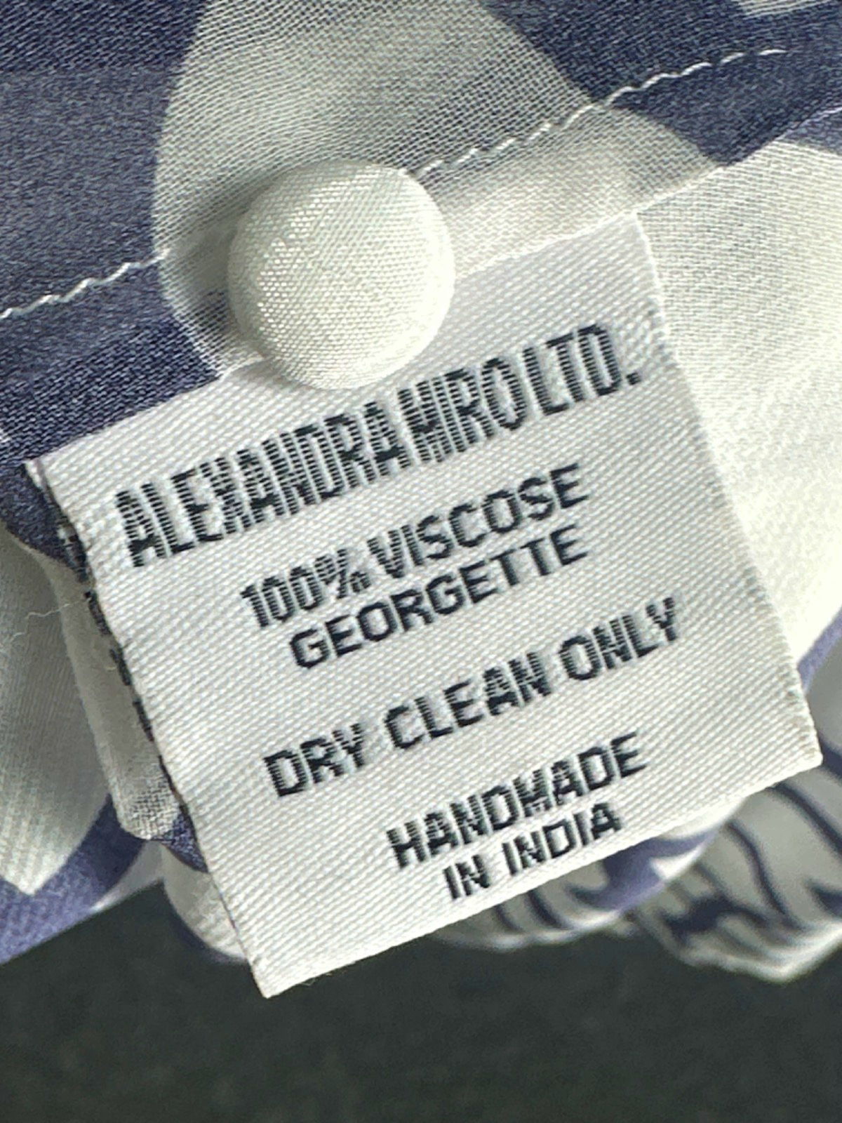 Alexandra Miro Navy GRETA GOWN - TILE PRINT UK M