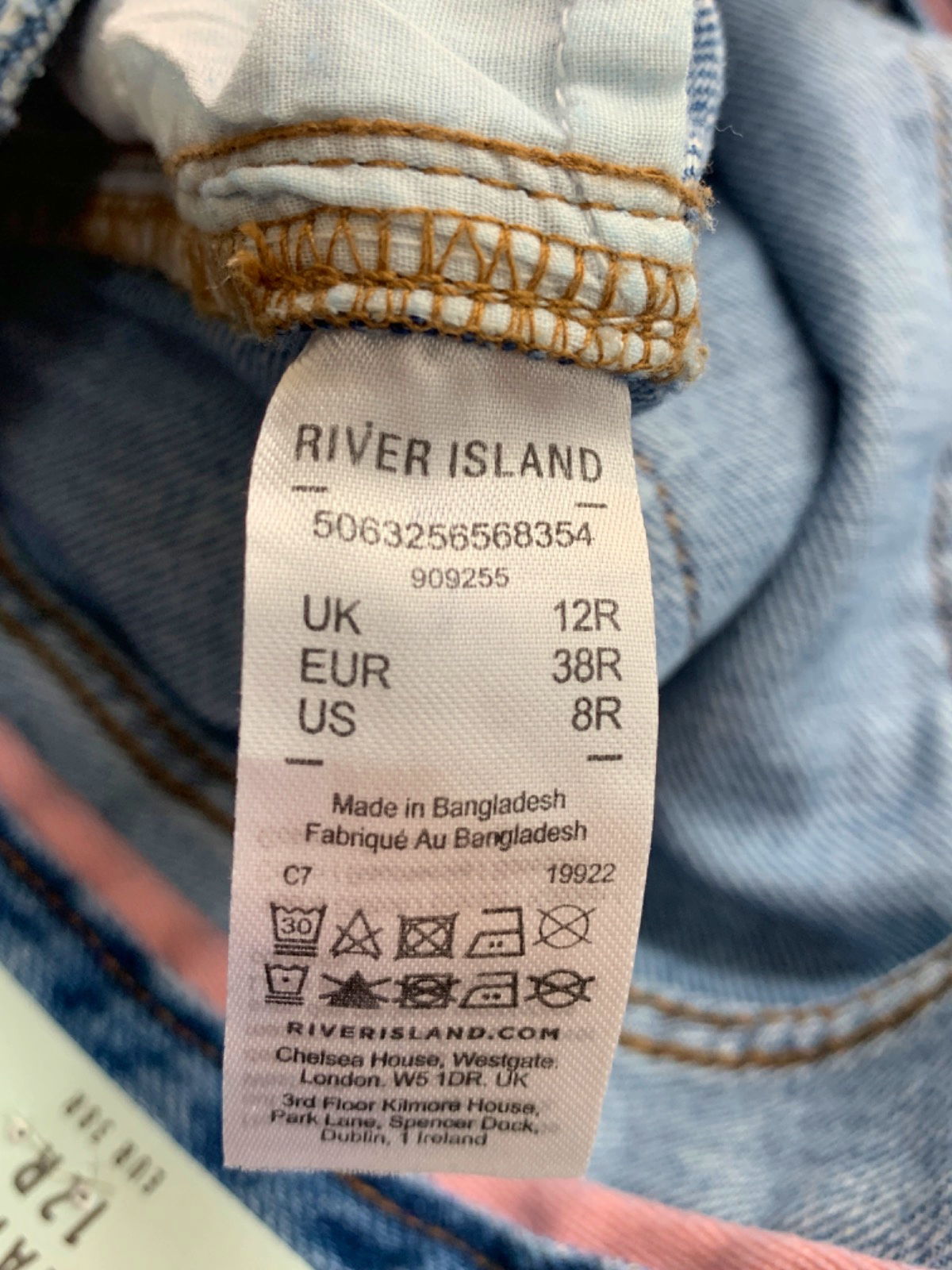 River Island Blue Denim Specialist Jeans UK 12