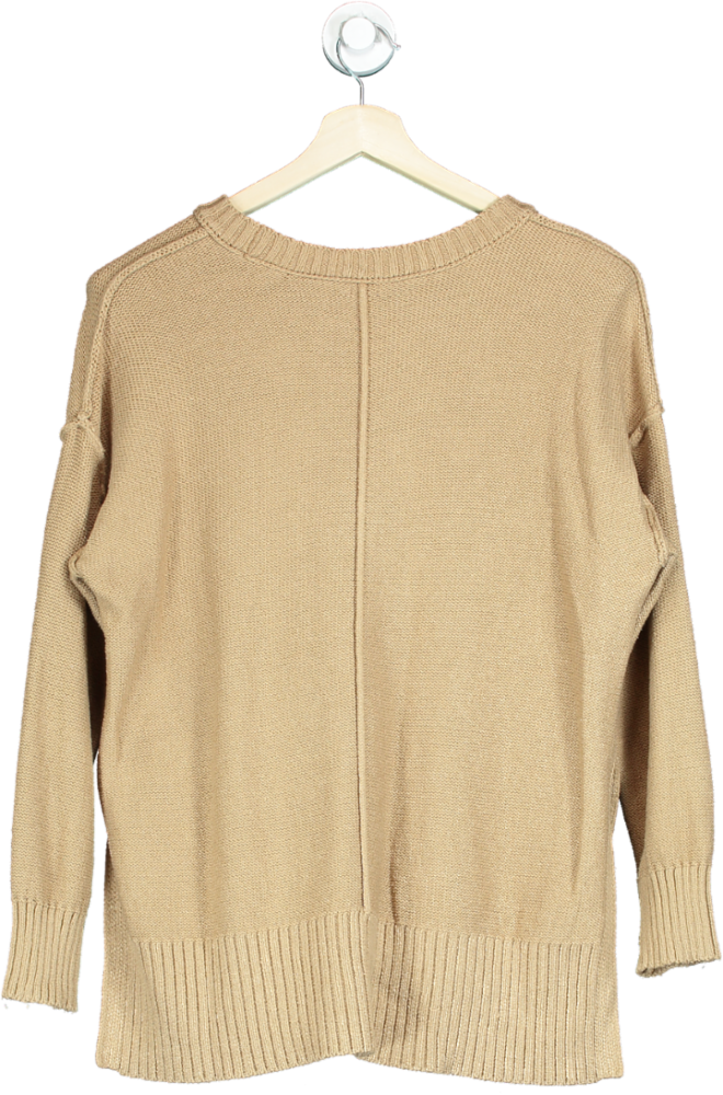 Aerie Brown Ribbed Knit Sweater UK XS