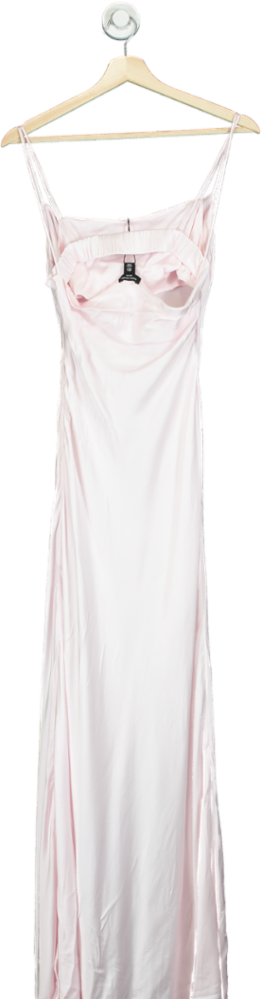 Karen Millen Pale Pink Petite Coto Viscose Satin Draped Strappy Woven Maxi UK 4