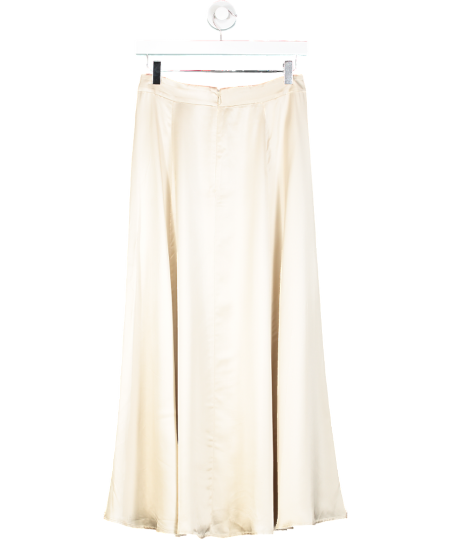 Paris Atelier- & Other Stories Cream Satin Midi Skirt UK 8