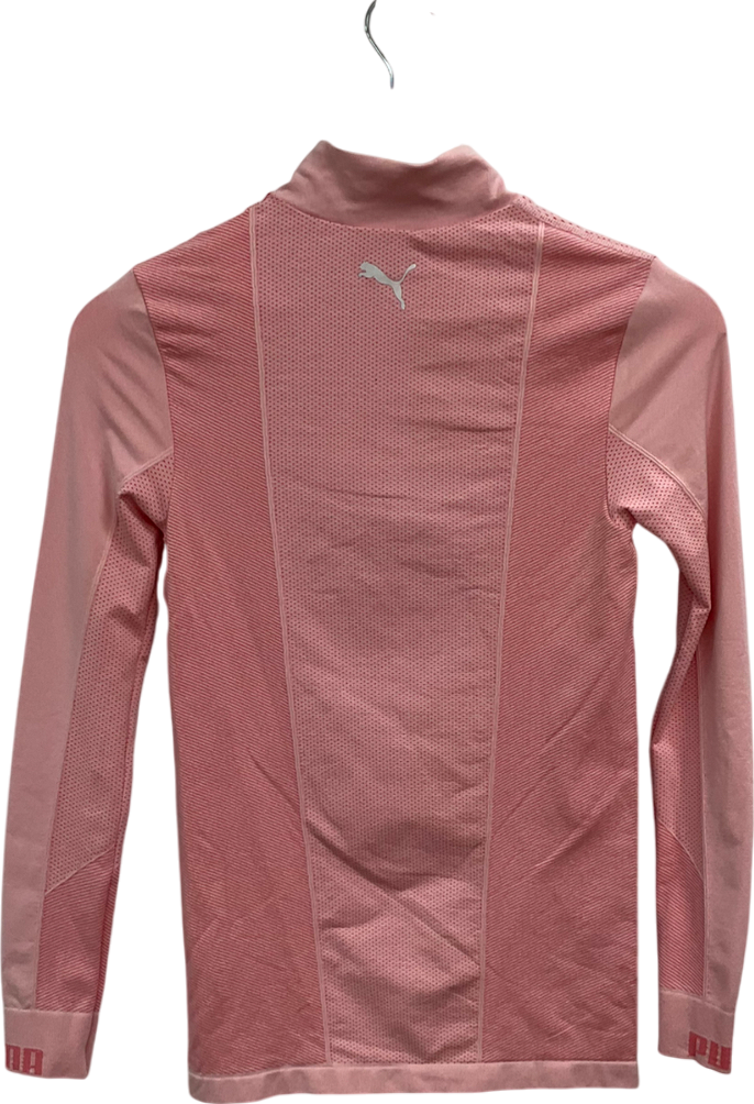 Puma Pink Evoknit  Seamless 1/4 Zip Top UK S