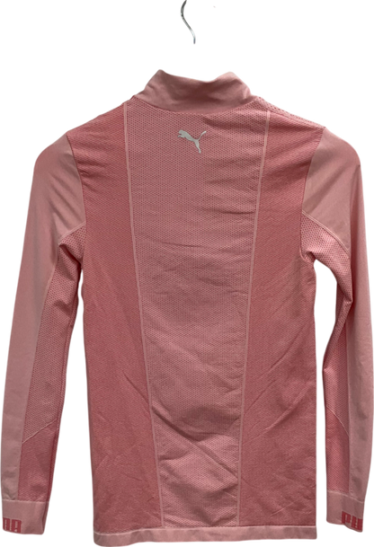 Puma Pink Evoknit  Seamless 1/4 Zip Top UK S