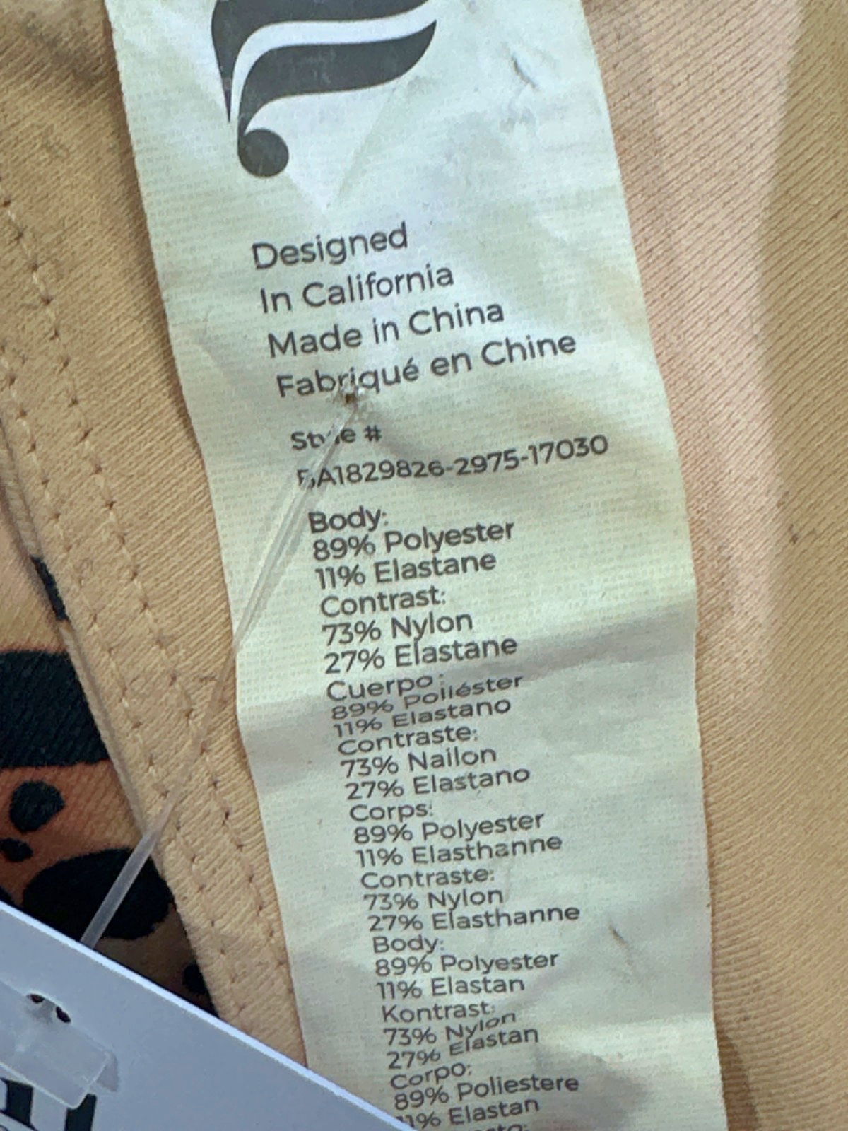 Fabletics Leopard Print Sports Bra UK S