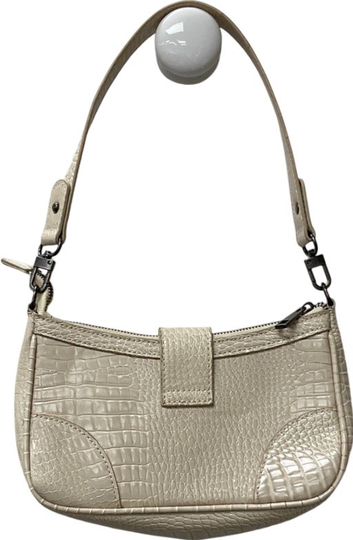 Urban Outfitters Cream Buckle Accent Croc Shoulder Bag One Size