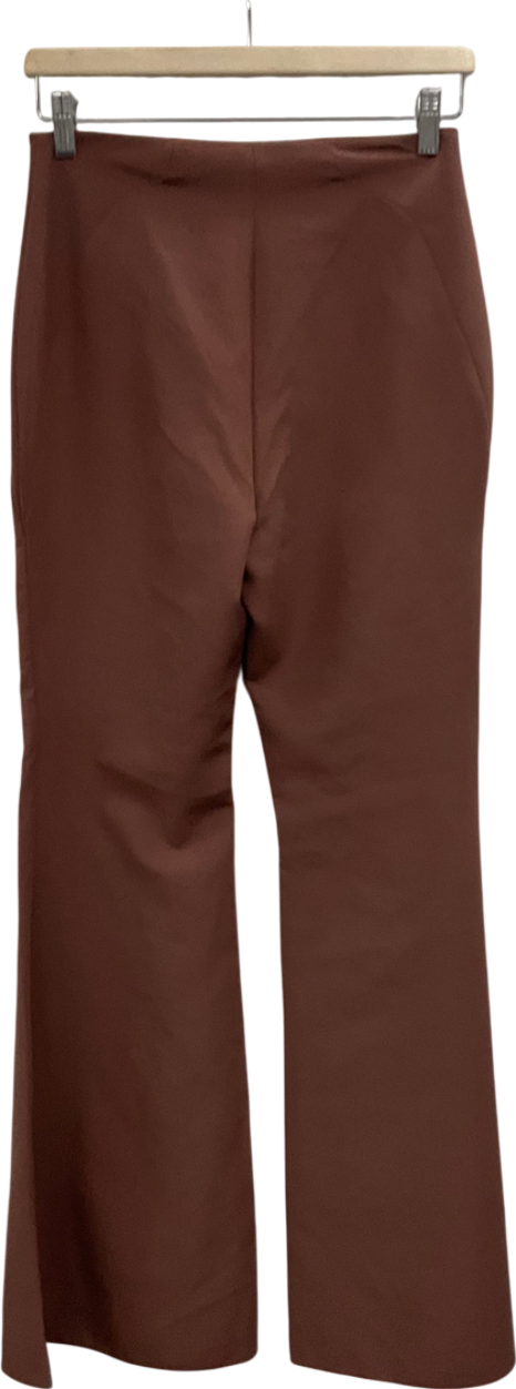 ASOS Brown Satin Flared Trousers UK 8