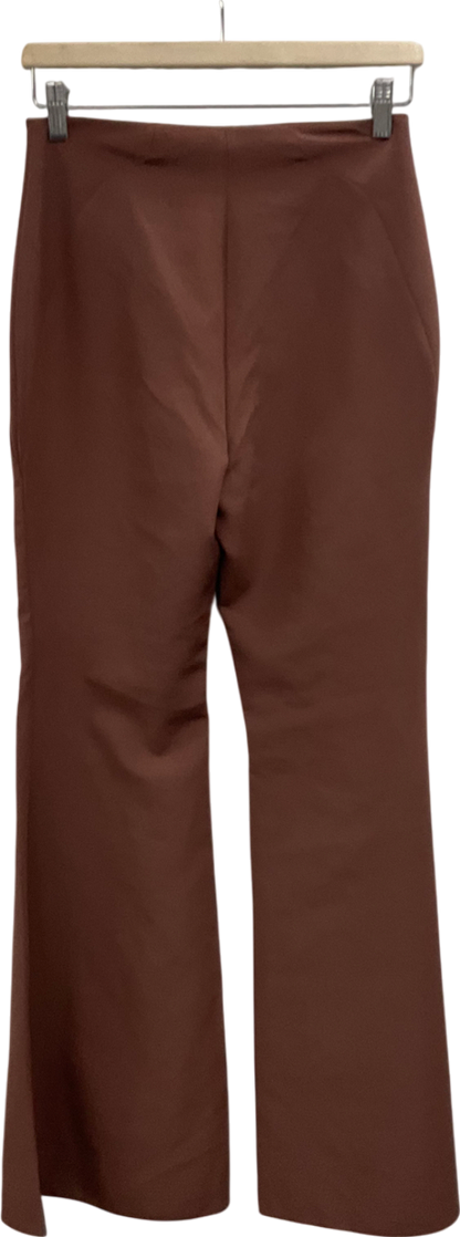 ASOS Brown Satin Flared Trousers UK 8