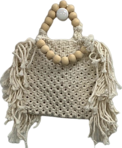 White Macramé Handbag One Size