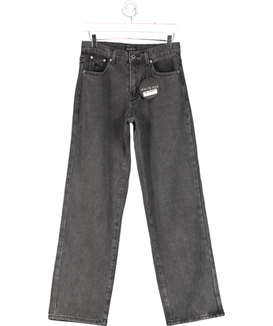 White Fox Black Taking A Trip Mid Rise Straight Leg Jeans UK S