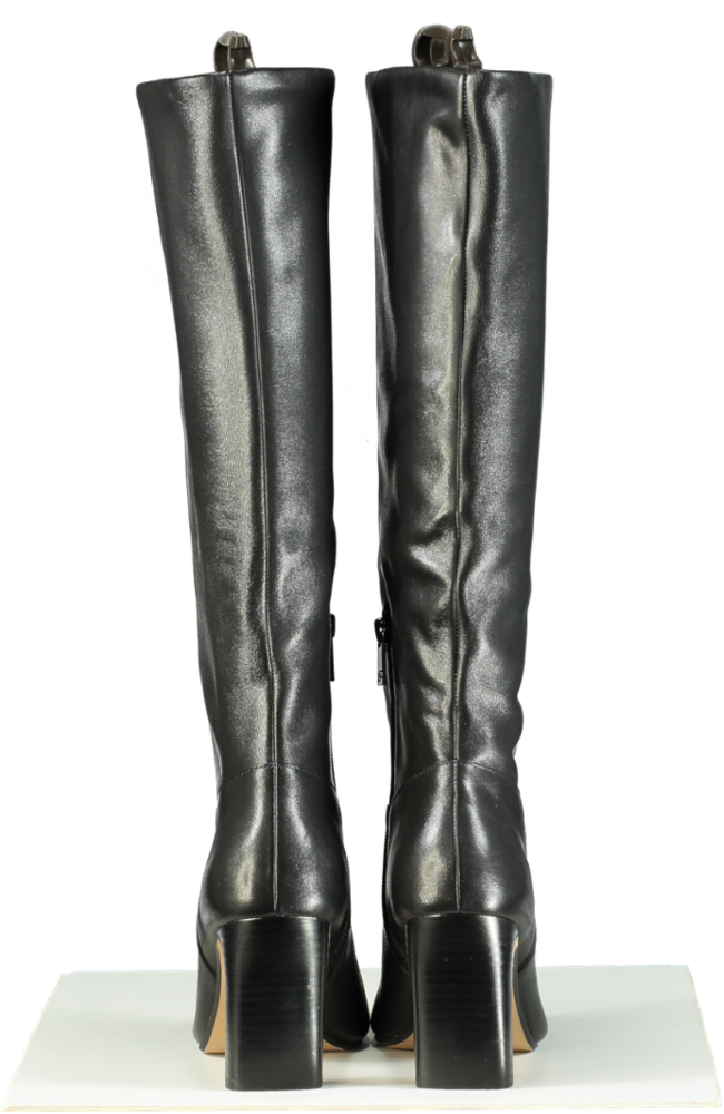 Dune London Black leather Sliding Knee-High Boots UK 7/EU 40