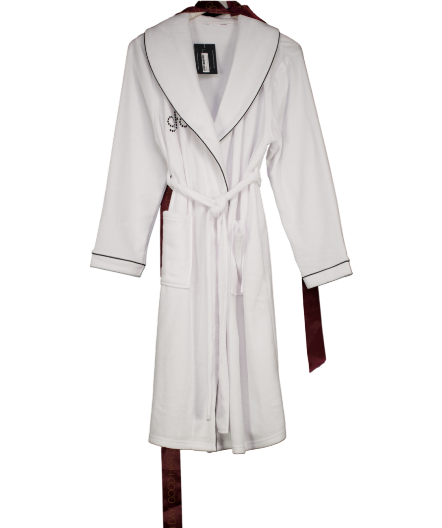 Loungeable White Ghd Contrast Dressing Gown UK M