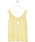Next Yellow Satin Lace Insert Scoop Cami Top UK 6