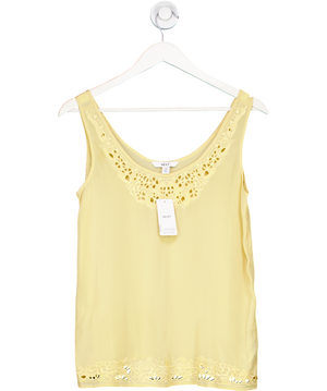 Next Yellow Satin Lace Insert Scoop Cami Top UK 6