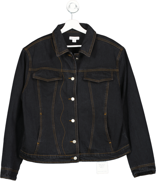 Warehouse Black Paneled Denim Jacket UK 10
