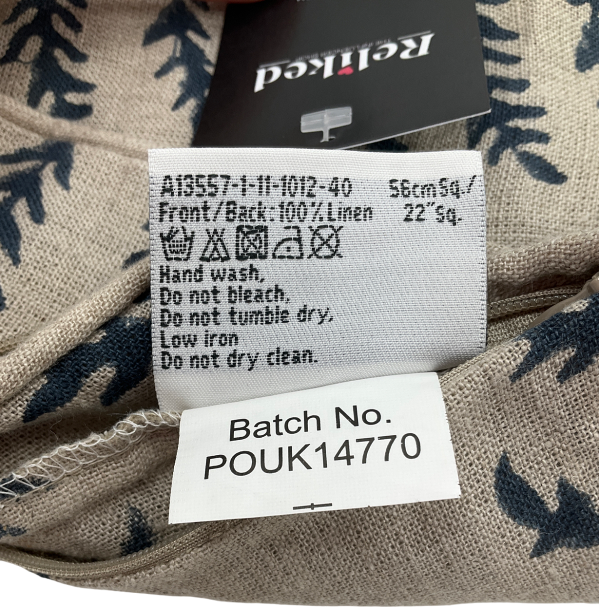 oka Areca Cushion Cover - Air Force Blue